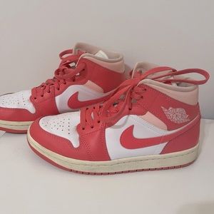 multicolor pink high top jordan’s